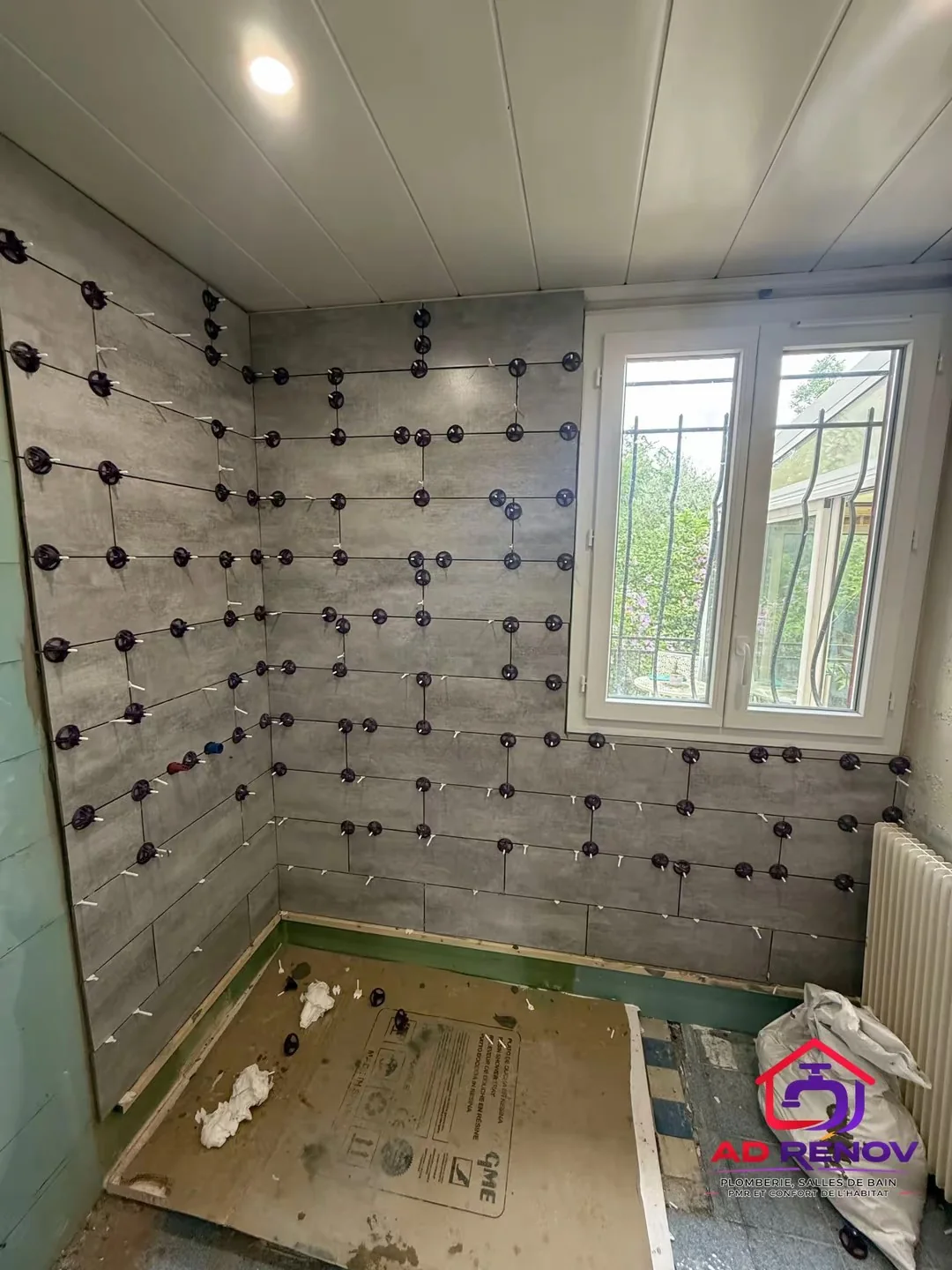 Salle de bains pendant les travaux de rénovation